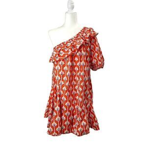 RHODE x Target Lotus Floral Print One Shoulder‎ Mini Dress Sz L